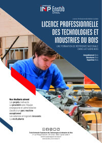 Plaquette de présentation des licences professionnelles ameublement bois, construction bois et expertise bois